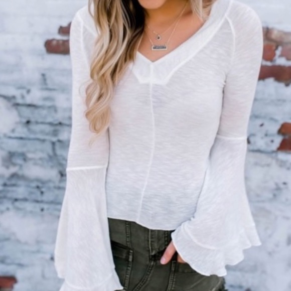 Free People Tops - Free People So Dramatic Bell Sleeve Shirt NWOT